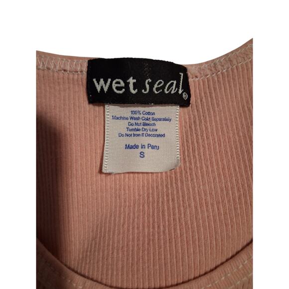 Y2K Wet Seal Women's size Small Grungecore Academia Ribbed Boyfriend Wanted Tank - Picture 10 of 12